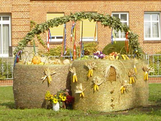 Picture of decorated village square