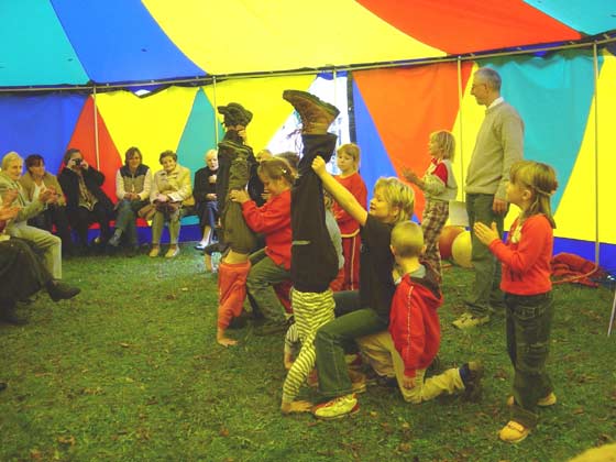 Picture of children demonstating their skills after the performance