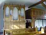 Picture of organ and gallery in Brunow Church