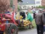 Picture line of customers at the opening of the Brunower Bauernmarkt - Spring 2005